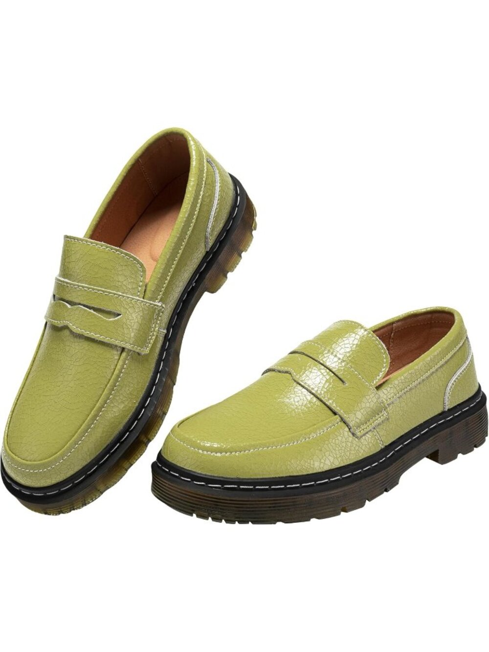Women's Pistac-croco Classic Penny Loafers Fashion Driving Moccasins Shoes